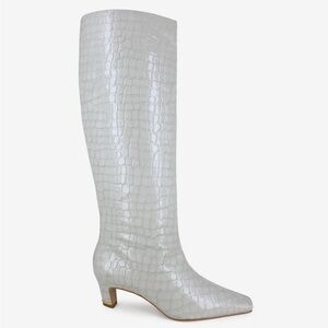 NEW Kenneth Cole White Croc-Embossed Ankle Boots